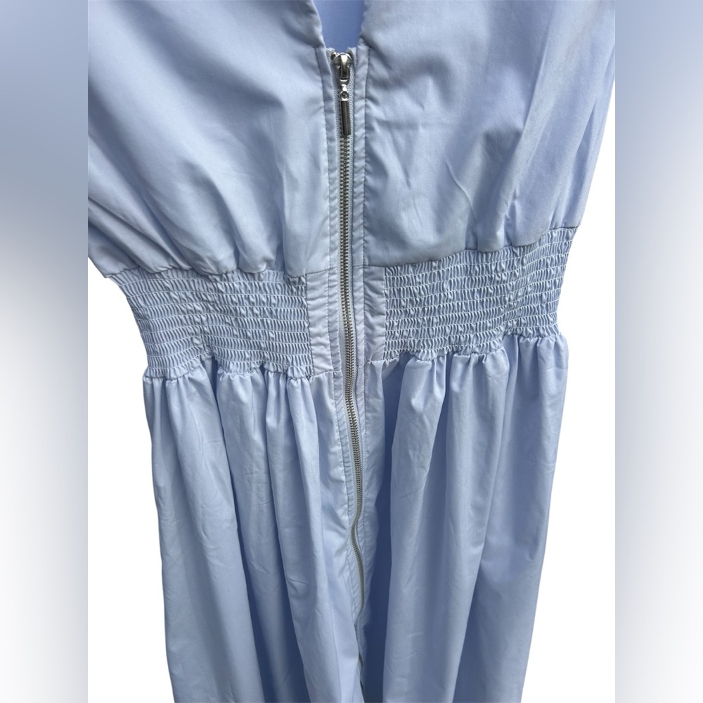 Love X Design Blue Smocked Waist Midi Dress - Chic Summer Event Guest - Size M - Picture 6 of 11